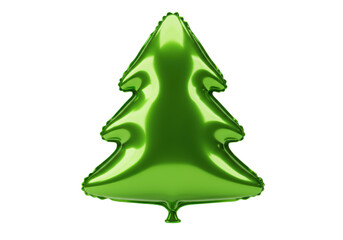 Isolated Shiny Green Christmas Tree Balloon