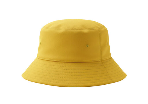 Isolated Stylish Yellow Bucket Hat
