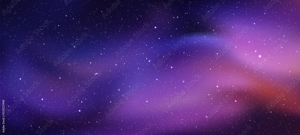 Poster deep space with stars and nebulae. cosmic galaxy background. astronomical universe exploration and s