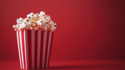 Popcorn in a red striped box