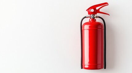 Obraz premium Red fire extinguisher on white background (1)