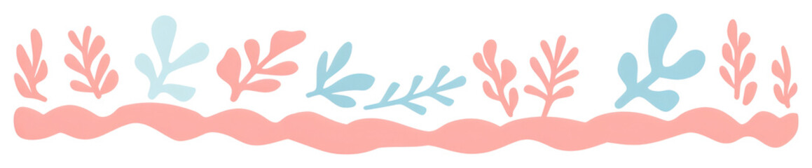 Obraz premium PNG Memphis ribbon coral reef garland illustration graphics floral.