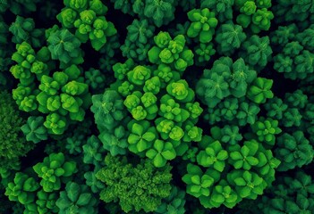 Aerial view of lush green treetops forming a dense canopy,  texture,  background