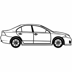 black car isolated on white