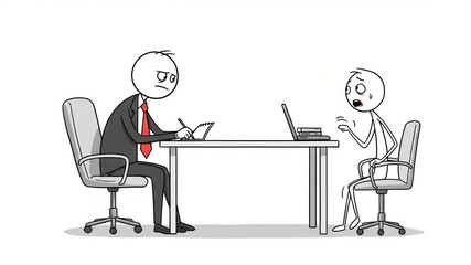 Humorous animation showing a stressed employee reacting to boss in office setting
