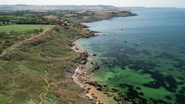 beach of capo colonna, crotone, calabria, italy