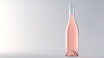 Rose wine bottle on plain background