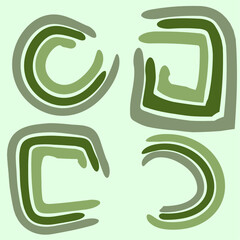 Three-color green abstraction