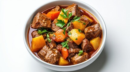 Hearty stew in a bowl
