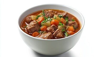Hearty beef stew in a bowl