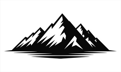 Black and white mountain peak logo design