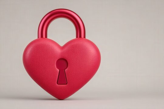 A striking heart-shaped lock symbolizing love and security against a neutral background evoking themes of commitment trust and emotional connection captured with clarity