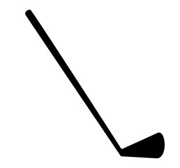 Black silhouette of golf club icon on white background. Clipart image isolated on background.