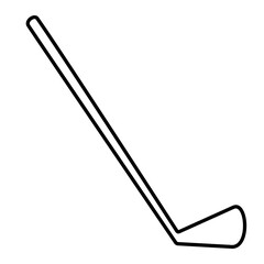 Simple line drawing of golf club icon. Clipart image isolated on background.