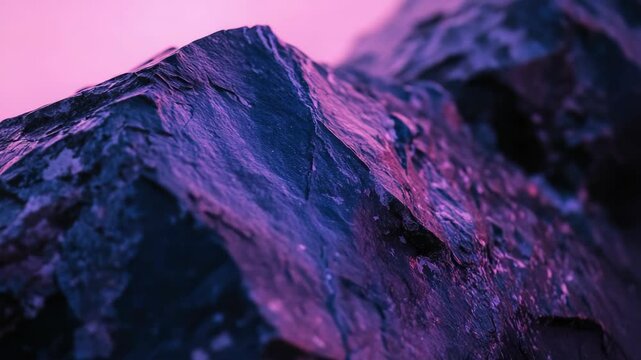 Purple and black hues with rough surface texture.