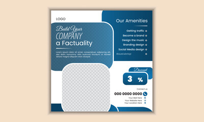Creative Professional Social media post design with photo place holder