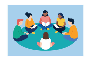Diverse Group of People Engaged in Circle Discussion and Sharing Ideas