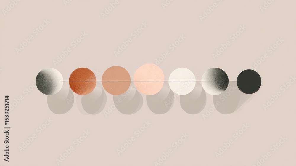 Aufkleber Minimalist Weekly Habit Progress Chart Featuring Abstract Circles for Personal Development Tracking