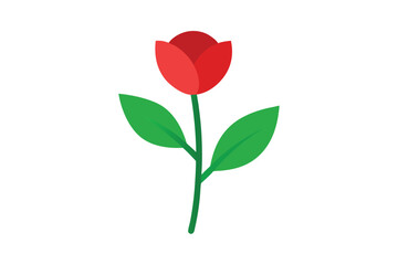 Obraz premium Simple Red Tulip Flower Illustration Botanical Art, Floral Design Element