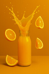 Vibrant Splash of Orange Juice in Latin Fruit Style
