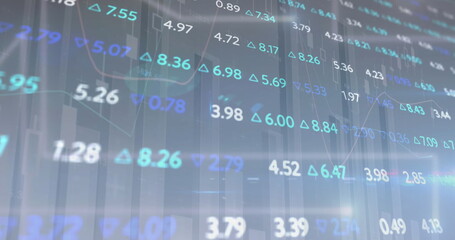 Showing price labels and up or down triangle indicators on trading screen, with candlestick chart