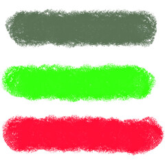 Horizontal Brush Stroke Set – Red, Green and Gray Textures with Rough Edges and Hand-Painted Look for Creative Abstract Backgrounds, Digital Art, Visual Projects and Poster Designs
