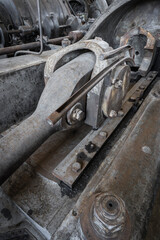 detail of a historic industrial compressor machine