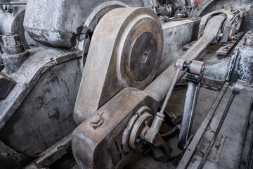 detail of a historic industrial compressor machine