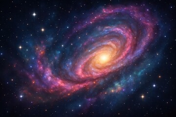 Cosmic nebula formation with brilliant star clusters illuminating infinite space in spectacular celestial display
