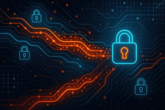 Cybersecurity and data protection visualization highlighting digital privacy concerns in modern technology landscape