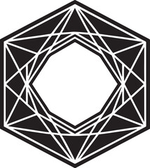 Modern Black and White Hexagonal Geometric Pattern Vector