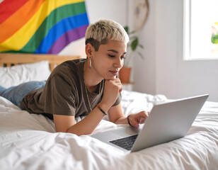 young person using laptop