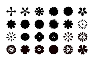 シンプルな花のアイコンセット