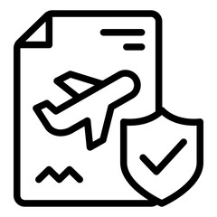 insurance document outline icon for travel coverage