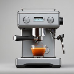 A modern espresso machine brewing a cup of rich, aromatic coffee
