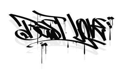 BEST LOVE graffiti tag style design