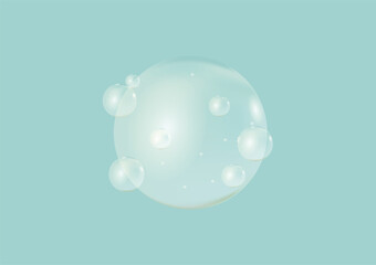 cosmetic serum or soap. Clear liquid serum texture with bubble. Cosmetic gel drop