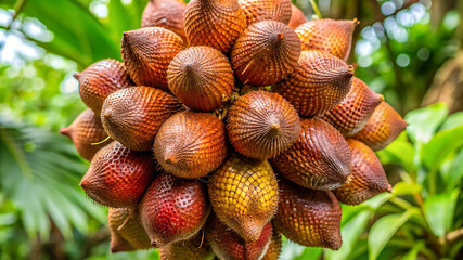 Closeup View of a Cluster of Salak Fruits Ready to Be Harvested