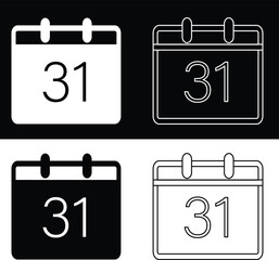 Calendar Icon Set: Deadline, Schedule, and Event Reminder Design Element