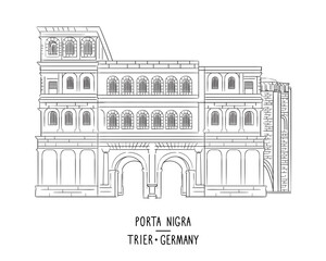 Berlin Brandenburg Gate hand drawn vector illustration