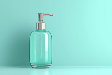 Fototapeta premium Pump bottle mockup on green background