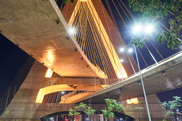 Cable-stayed bridge in São Paulo.