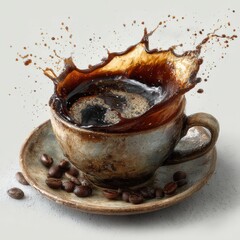 Coffee Splash: Dynamic Motion of Coffee Splashing from a Cup