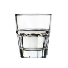 Clear glass of water on transparent background