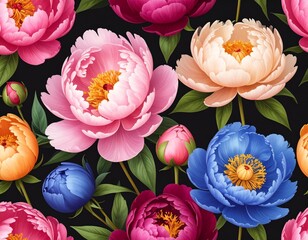 Fototapeta premium pink and white tulips on white