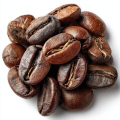 Obraz premium Pile of Roasted Coffee Beans - Isolated Macro Shot