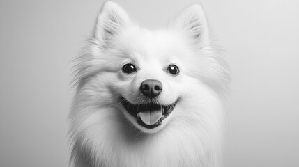 Obraz premium Close-up Portrait of a Smiling White Dog