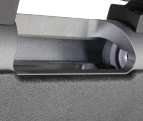 Bolt action rifle with chamber open to show it is not loaded