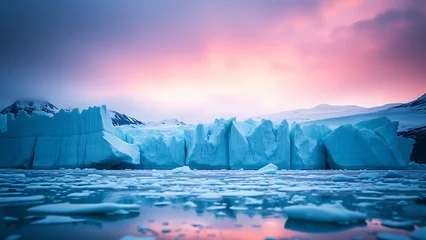 Fototapete Rund Dramatic photo represents melting glaciers ice caps impacts of global warming on polar regions Icebe © ArtisticLens