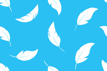 Fototapeta premium Seamless pattern with various decorative bird feathers, perfect for vintage or nature-inspired designs